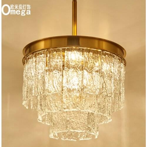Modern light luxury glass crystal chandelier living room dining room porch bedroom room creative chandelier engineering