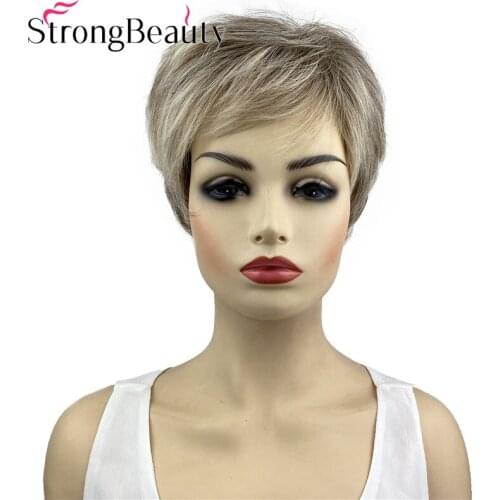 StrongBeauty Short Straight Women Wigs Synthetic Wig Heat Resistant Hair