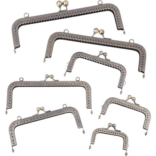 DIY Metal Frame Purse Handle Coins Bags Metal Kiss Clasp Lock Frame Accessories For Bag 6.5/8.5/10.5/12.5/15/18/20.5cm