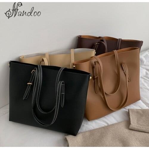 Women PU Leather Handbags Female Shoulder Bag Designer Luxury Female Tote Large Capacity Handbag for Lady Solid Color Travel Bag