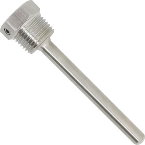 1/2 inch weldless thermowell stainless steel 304 for temperature sensor probe 30-500mm thermopocket thermocouple homebrew