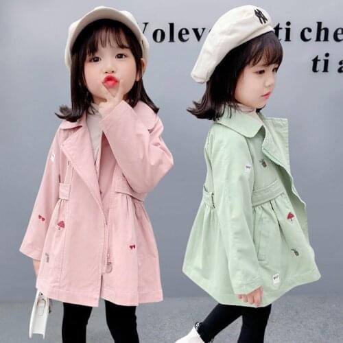 Spring Autumn Childrens Clothing Jacket Windbreaker For Girls Raincoat Outerwear Coat Baby Children Outwear Child Female Trench