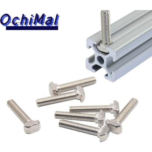CNC 3D Printer Parts 2020 type T screw T bolt Screw for European Standard Anodized 2020 Linear Rail Aluminum Profile