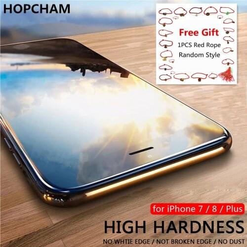HOPCHAM 5D Curved Edge Premium For Apple iPhone X 10 Glass Tempered Full Cover For iPhone 8 7 6 6S Plus Protective Glass Film