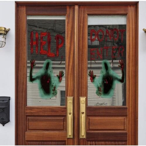 Zombie Halloween Wall Stickers Living Room Bedroom Window Glass Holiday Decoration Wall Stickers