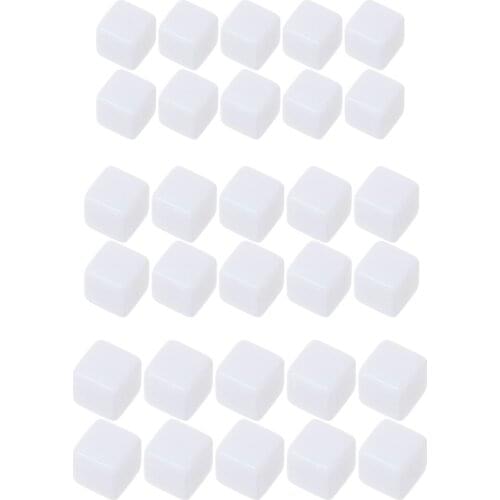 10pcs/pack New Acrylic 16/18/20mm White Blank Dice Teaching Props Game Accessories Mathematical Tools Square Corner
