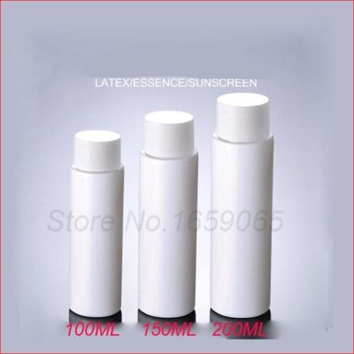 100/150/200G White flat shoulder PET plastic bottle empty makeup water cosmetic container Refillable Bottles