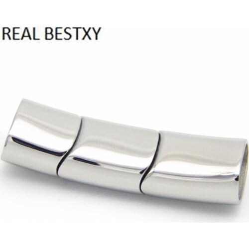 20pcs/lot hole size 10*5mm Custom logo Stainless Steel Jewelry Findings Magnetic Clasp Leather Bracelet Clasp Magnet Hook Clasps