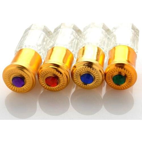 3ML Octagonal Glass Roll On Portable Oil Bottle 10PCS/LOT