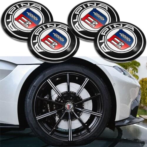 4pcs 56mm Hub Cover Sticker Decals Car-stying For BMW ALPINA Logo E46 E39 E90 E60 E36 F30 X5 E53 F10 Auto Decoration Accessories