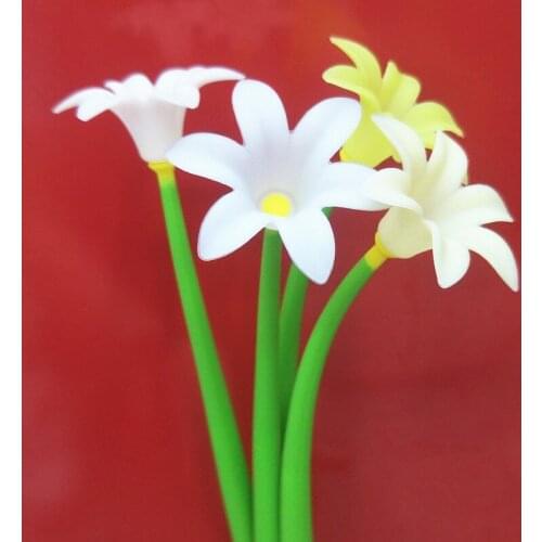 48PCS Cartoon Silica Gel Pen Creative Lily Soft Pen Students Writing Pen Stationery Kawaii School Supplies