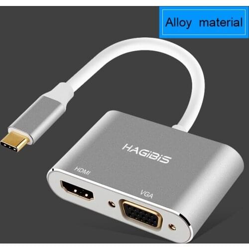 USB C HDMI VGA Adapter USB Type-c to HDMI 4K for MacBook Pro ChromeBook Xiaomi Huawei Mate 10 USB C HDMI