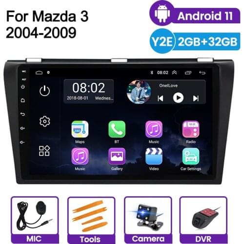 9 Inch Android 11 2GB RAM+ 32GB ROM For Mazda 3 2004-2013 maxx axel Autoradio Car multimedia player WIFI USB 2 din screen
