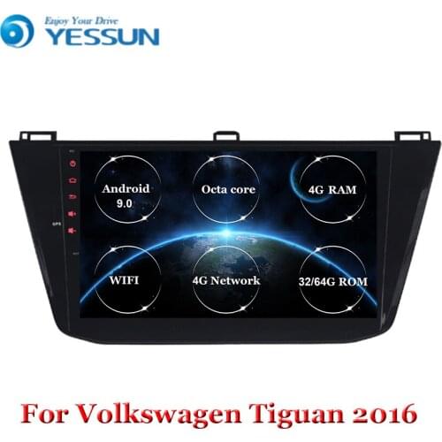 Octa Core 10.1'' inch Stereo Android 9.0 Car Radio For Volkswagen Tiguan 2016 2017 2018 2019 GPS Navigation Bluetooth headunit