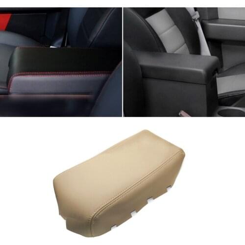 Beige Center Armrest Leather Cover For Dodge Nitro 2007 2008 2009 2010 2011 Car Central Armrest Box Panel Cover Sticker Trim