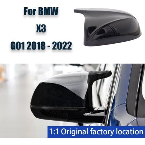 Side High Quality Painted for BMW X3 G01 2018 2019 2020 2021 2022 M Style Rearview Mirror Cover Caps Glossy Black Replacement