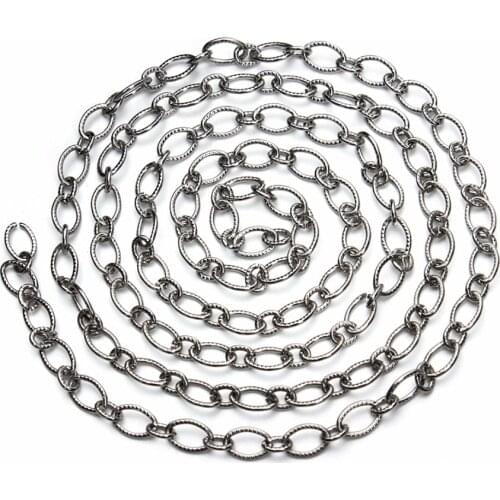 LOULEUR 5Meters/lot 5.5mm Silver Color Stainless Steel Necklace Chains Link Bulk Chains for Men Women Necklace Jewelry Making