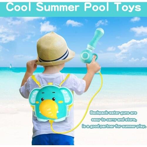 Children Summer Toy Water Gun With Cartoon Elephant Backpack Boy Girl Pressure Water Guns Baby Playing Water Outdoor Toys
