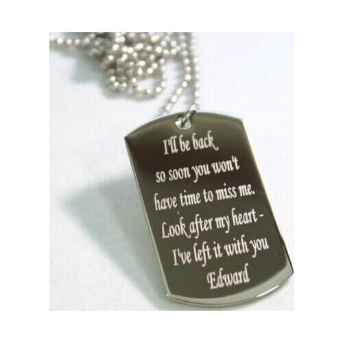 HOT SALES REMEMBER ME, MESSAGE, QUOTE, LOVE, DOG TAG STAINLESS STEEL FH890261