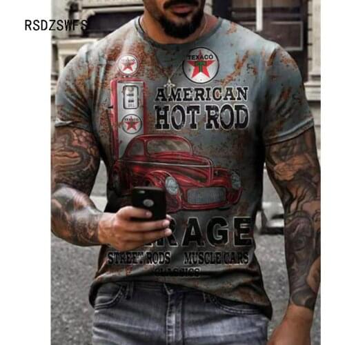 Men European And American Style Polyester Material Motorcycle Fashion T-Shirt O-Neck Comfortable Short Sleeve Unisex Tees