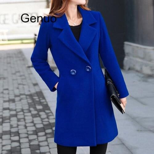 Женские синие пальто Genuo China At AliExpress