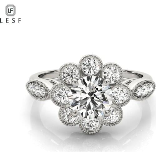 LESF Luxury 925 Silver Inlay Fashion Europe And The United States Popular Women Rings Support Wholesale