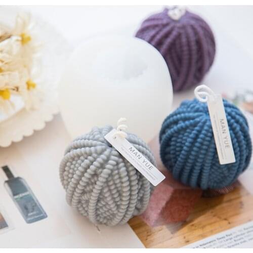 Round Creative Knitting Wool Cylinder Candle Silicone Mold Christmas Craft Mold DIY Clay Aroma Candle Gypsum Silicone Mold