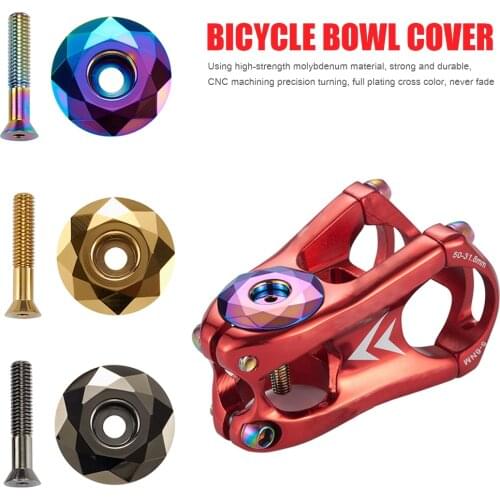 Aluminum Alloy MTB Bicycle Stem Cover Bike Headset Top Cap Cover with Screw Bicycle Accessories Outdoor tools