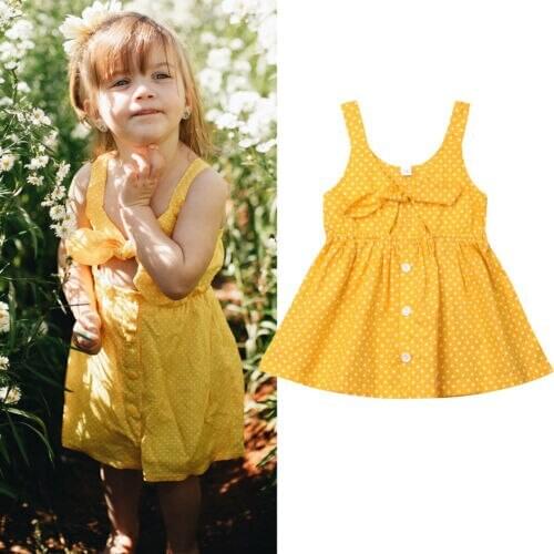 Summer Pure Cotton Girl Lovely Vest Wave Point Sweet Beach Baby Dress Multi Style Hot Princess Dresses Party 0-6T