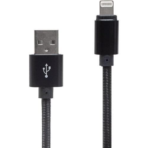 POWERMASTER METAL BRAIDED LIGHTNING USB DATA AND CHARGING CABLE