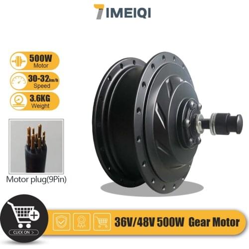 Ebike Motor 36V 48V 500W High Speed Brushless Gear Hub Motor Front Rear Freewheel Cassette Electric Bicycle Conversion Engine