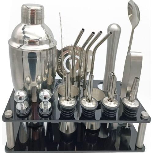 20 Piece Set Acrylic Set Cocktail Shaker Bar Tool Shaker Bartending Tool Set Wine Glass Cocktail Mixer