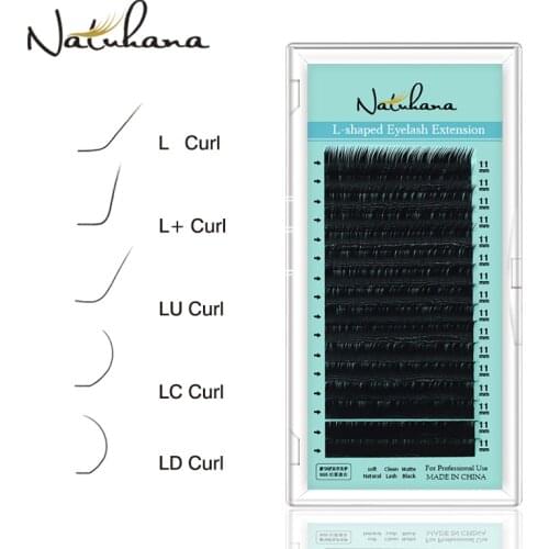 NATUHANA L/L+/LC/LD/LU/M Curl Single Mink Eyelashe Extension Matte Black Individual Classic Eyelashes L Artificial False Lashes