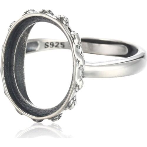 Ring Setting for 12x15mm Oval Cabochons Ring Blank Thai Sterling Silver Adjustable Band Ring Base SR0032