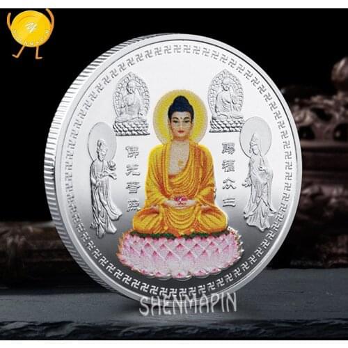 Founder of Buddhism Sakyamuni Buddha Commemorative Coin Chinese Traditional Culture Silver Coins Collectibles Challenge Coin