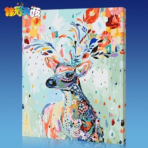 Hot Selling DIY Painting Framed Picture Painting By Numbers Handwork Draw On Canvas Wall Sticker Home Decor FAM05