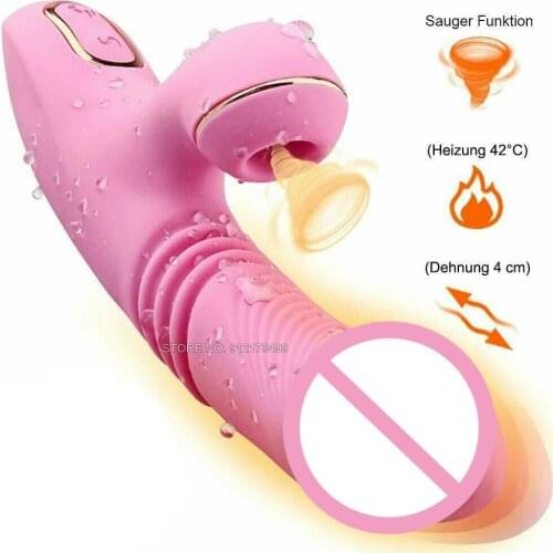 Sex machine toys for woman Thrusting Sucking Vibrator Clit Sucker Women Oral Vagina clitoris Stimulator Toy Anal adult dildo big