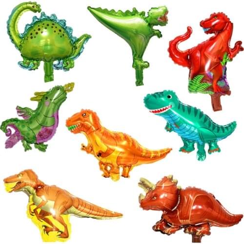 Dinosaur Family Allosaurus Velociraptor Tyrannosaurus Rex Long-Necked Dragon Party Decoration New Aluminum Foil Balloon