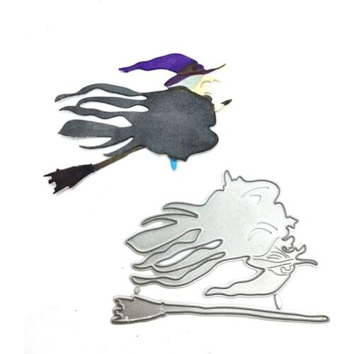 Julyarts Witch Rides a Broomstick Dies Scrapbooking Nouveau Arrivage 2021 Die Cut Decoration Scrapbook Album Paper Card Craft