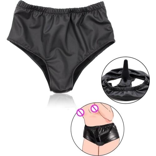 Silicone Anal Butt Plug Cosplay Women Leather Chastity Belt Pants Underwear Panties Bdsm Restraint Clothes Adult Games Sex Toys