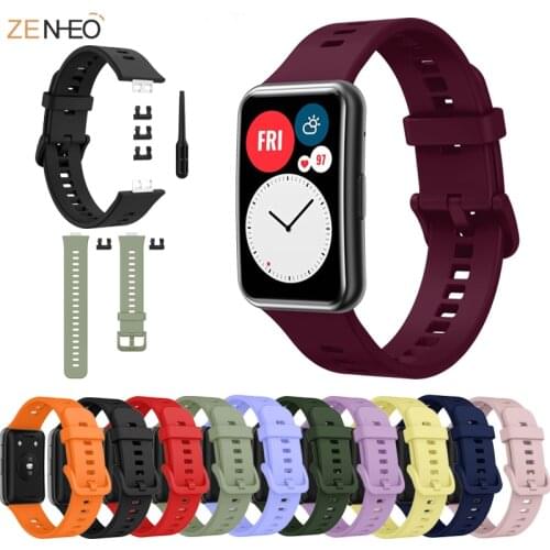 Silicone Strap for Huawei Watch Fit Smart Wristband Bracelet Accessories High Quality Replacement Sport Band Bracelet correa