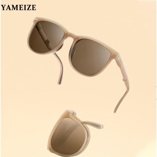 Folding Sunglasses Women Men fold Portable Foldable Sun Glasses Rivet Frame Folded Lens Brand Design Shades Mirror UV400