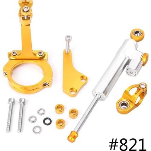 For Kawasaki ER6N CNC Steering Damper Stabilizer w/ Bracket Set Saftety Control 2006-2008 Anodized Aluminum Motorcycle Parts
