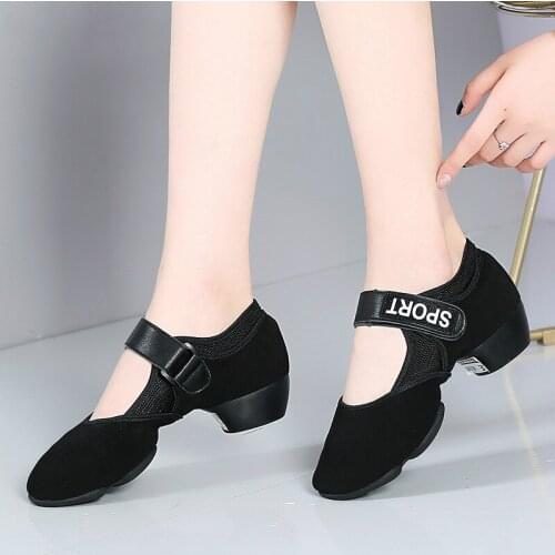 Outdoor Wear Dance Shoes for Woman 2021 Breathable Dancing Sneakers Jazz Ballroom Dance Shoes Training Shoes Black Sneakers