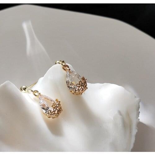 Drop Earrings for Women Fashionable Geometric Water Drop Crystal Earrings Retro Elegant Birthday Party Earring Jewelry Wholesale