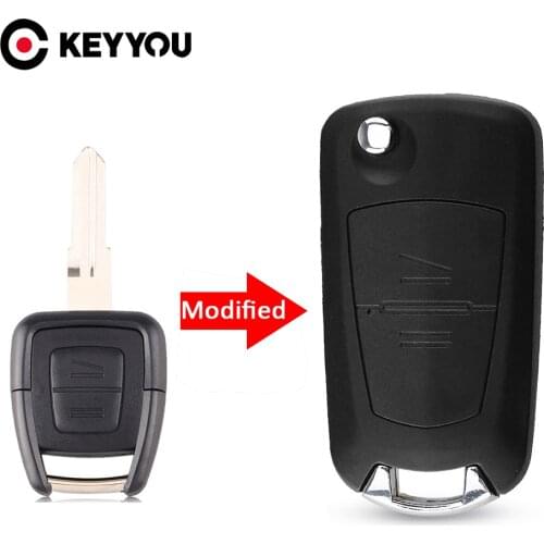KEYYOU Replacement Shell Modified Flip Folding Key Shell Case FOB 2 Button for Opel Corsa Astra Kadett Monza No LOGO