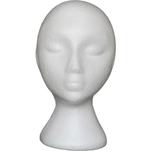 Female Styrofoam Mannequin Head Model - Wig/Caps Displaying Stand( White Color)