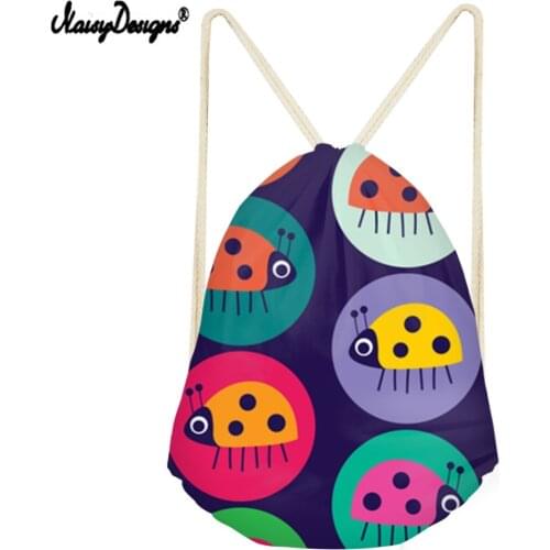 Noisydesigns Spot The Big Bug Printed Drawstring Bag Travel Zaino Backpack For Children Daily Boys Girls Bags Drop Shipping