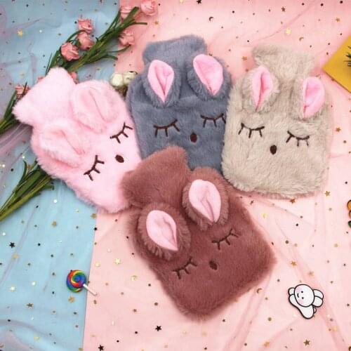 Winter Warm Heat Reusable Hand Warmer Cute Hot Water Bottle Bag with Knitted Soft Cozy Cover
