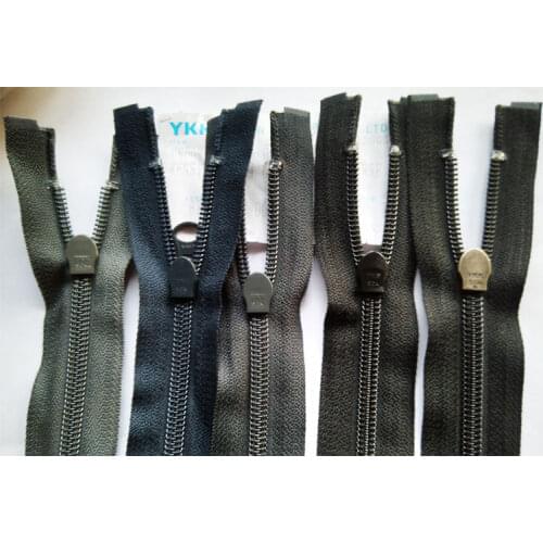 10pcs/lot Cheap Long Ykk Nylon Coil Zipper Fastener Single Open End White Grey Blue Black Jacket Clothing Sewing Accessories